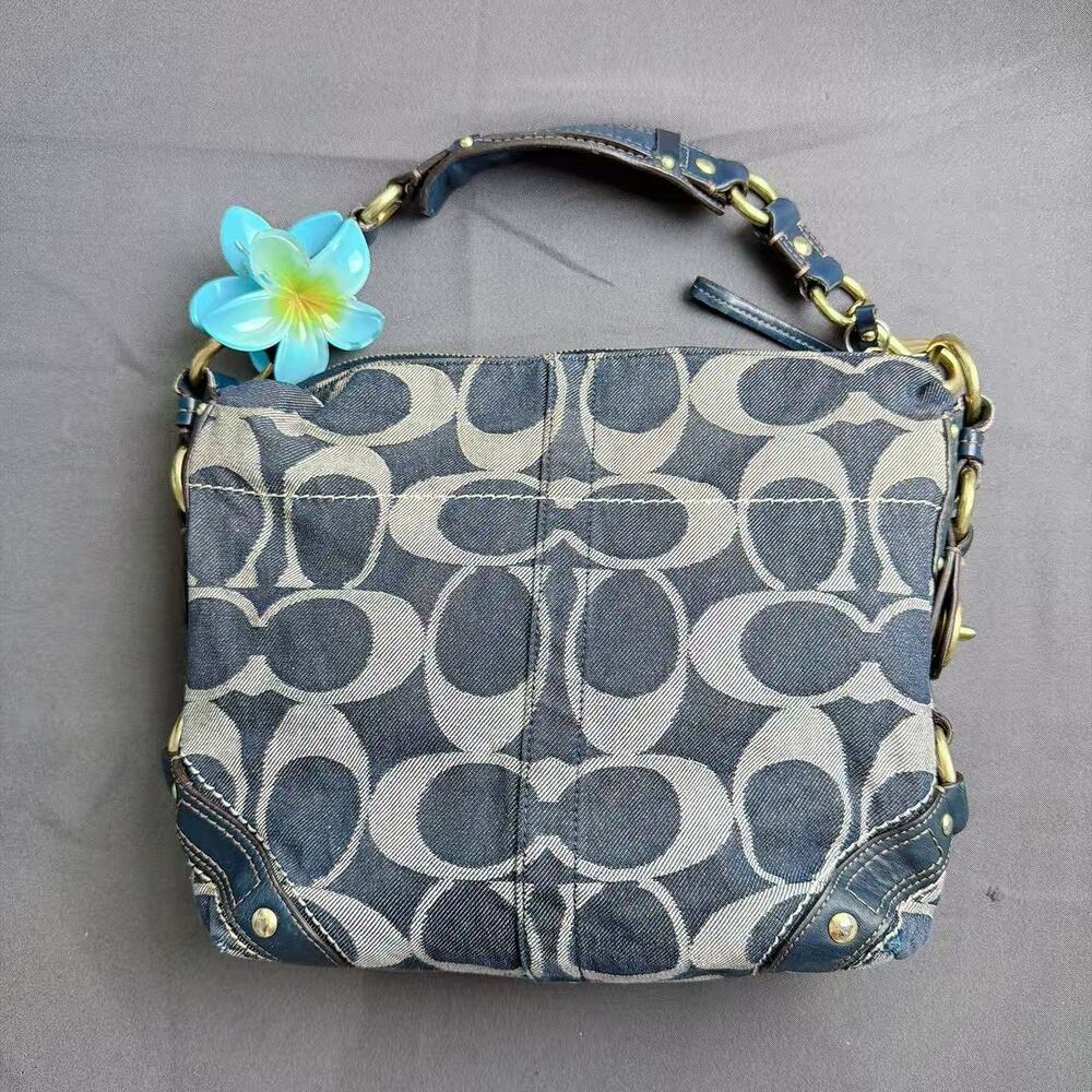 Coach Carly Blue Denim Signature Hobo Bag 12578 Vintage